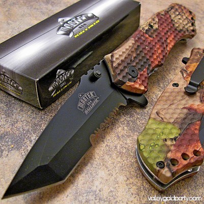 Master FALL CAMO Tanto Spring Assisted Opening Hunting Pocket Folding Knife NEW